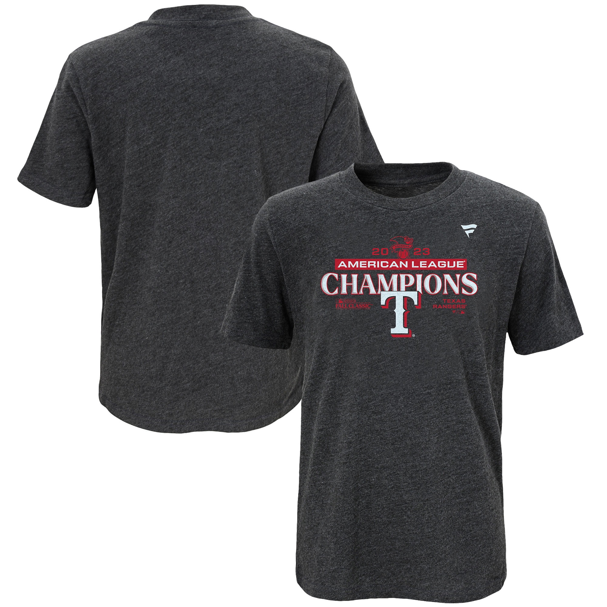 Youth Fanatics Branded Heather Charcoal Texas Rangers 2023 American