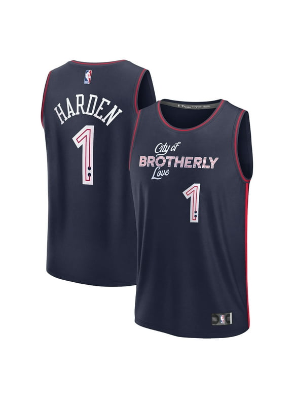 Youth Fanatics Branded James Harden Navy Philadelphia 76ers Fast Break Jersey - City Edition