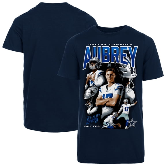 Youth Fanatics Brandon Aubrey Navy Dallas Cowboys Collage T-Shirt
