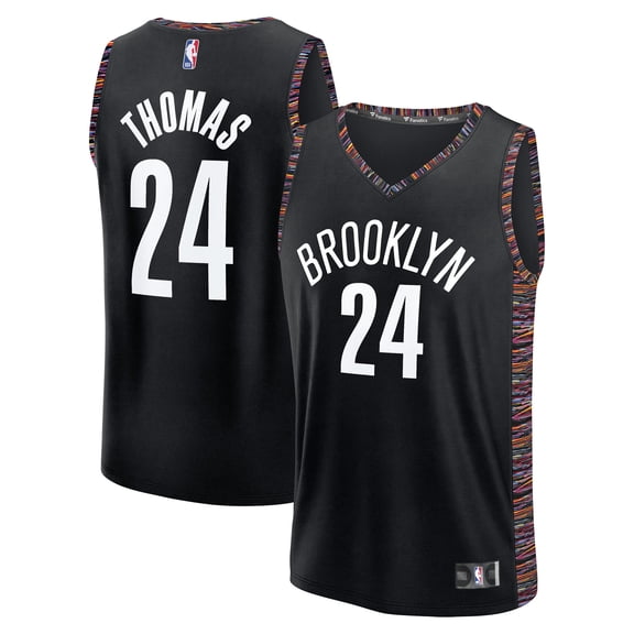 Men's Fanatics Cam Thomas Black Brooklyn Nets 2025/26 City Edition Fast Break Jersey
