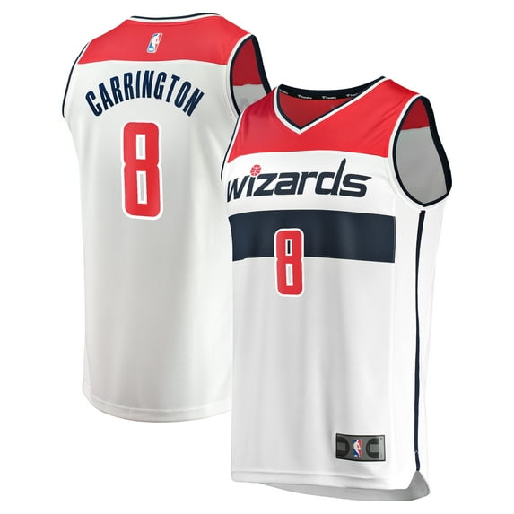 Youth Fanatics Carlton Carrington White Washington Wizards Fast Break Replica Player Jersey - Association Edition
