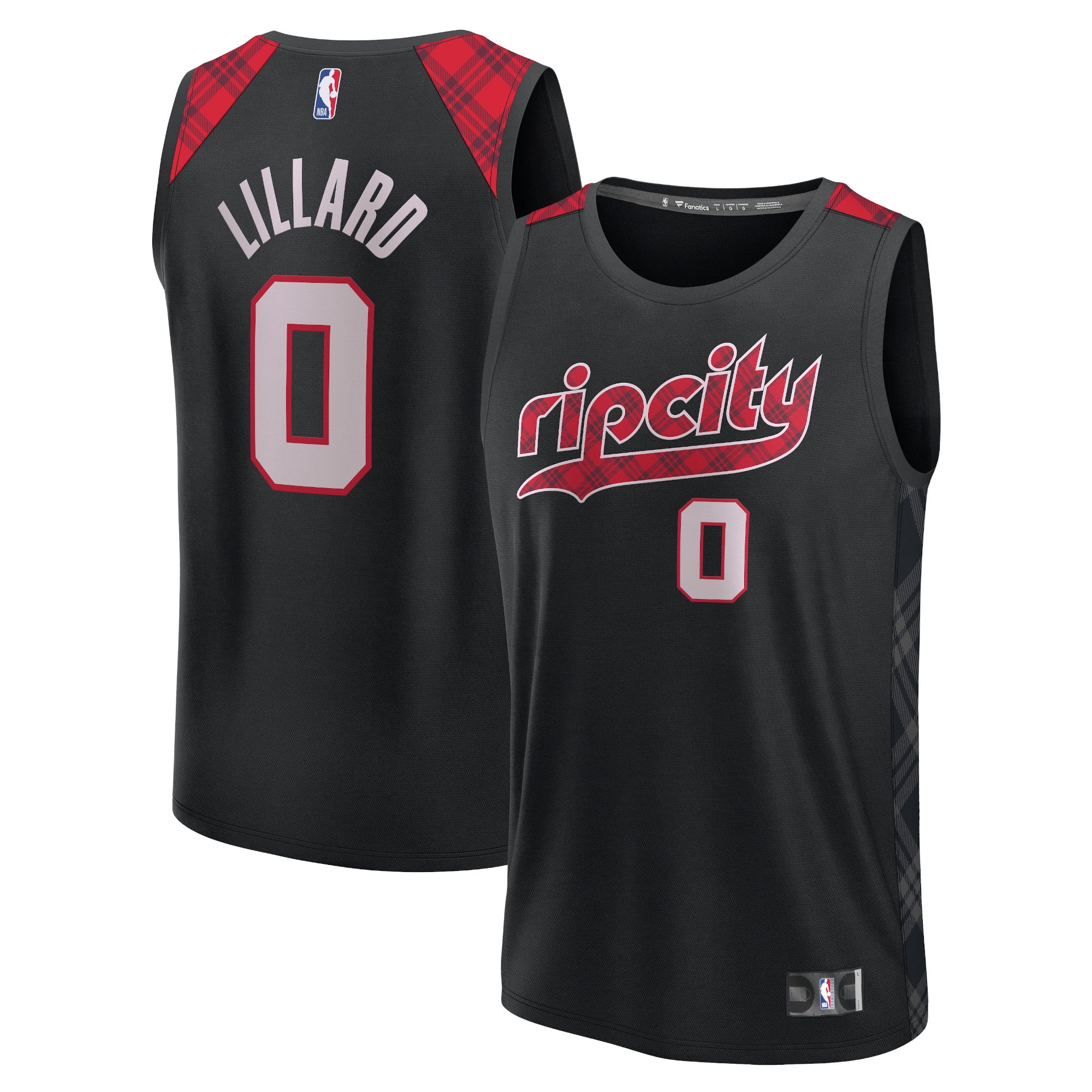 Youth Fanatics Damian Lillard Black Portland Trail Blazers Fast Break Jersey City Edition Walmart
