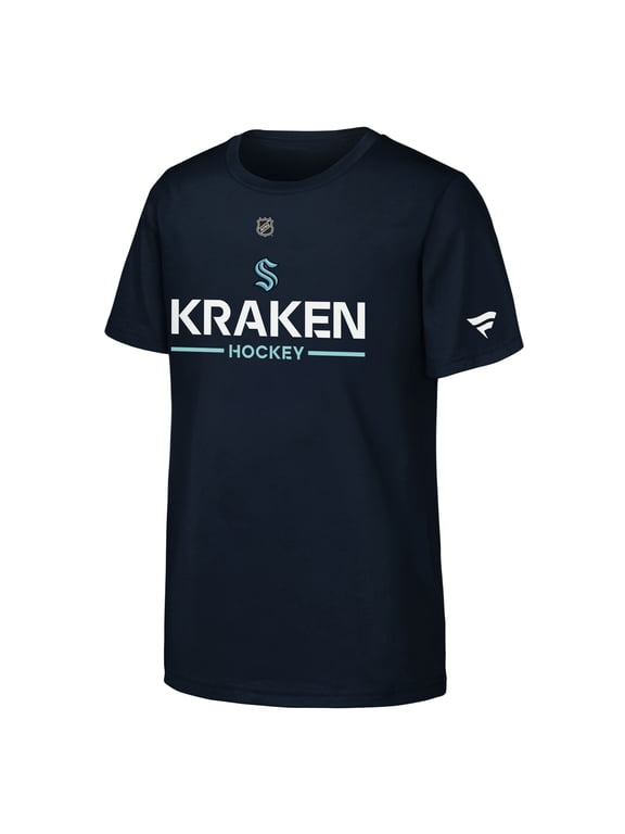 Youth Fanatics Navy Seattle Kraken Authentic Pro Wordmark T-Shirt