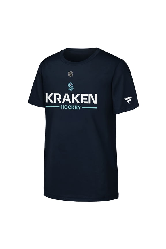 Youth Fanatics Navy Seattle Kraken Authentic Pro Wordmark T-Shirt