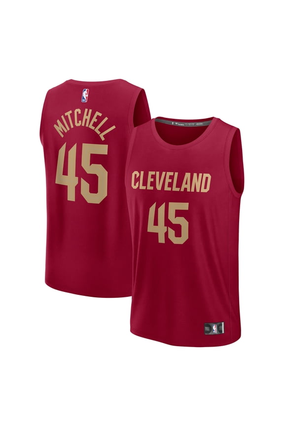 Youth Fanatics Donovan Mitchell Wine Cleveland Cavaliers Fast Break Replica Player Jersey - Icon Edition