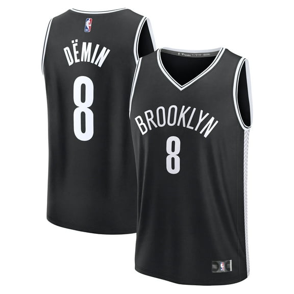Youth Fanatics Egor D-min Black Brooklyn Nets Fast Break Replica Jersey - Icon Edition