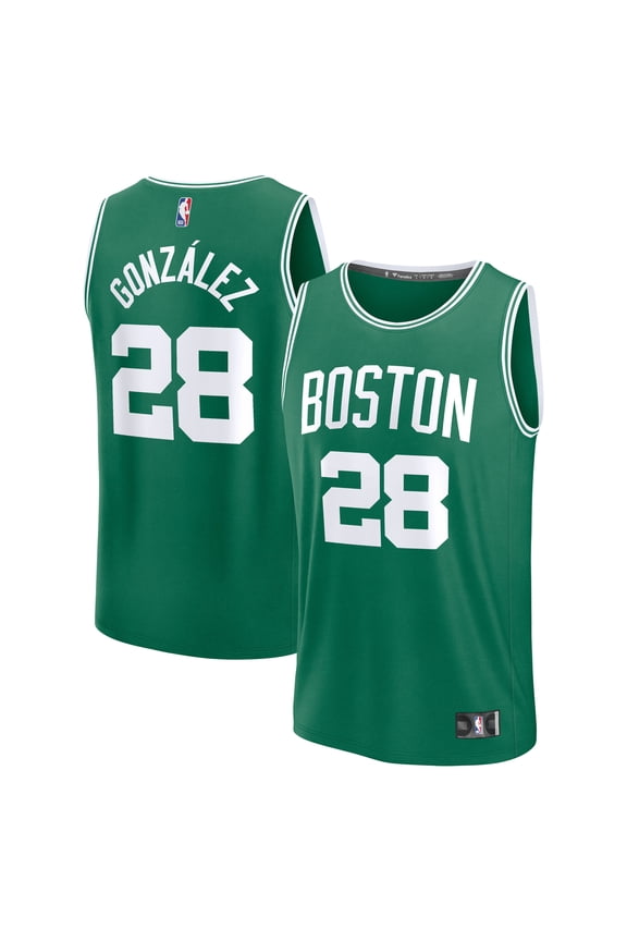 Youth Fanatics Hugo Gonzalez Kelly Green Boston Celtics 2025 NBA Draft First Round Pick Fast Break Replica Jersey - Icon