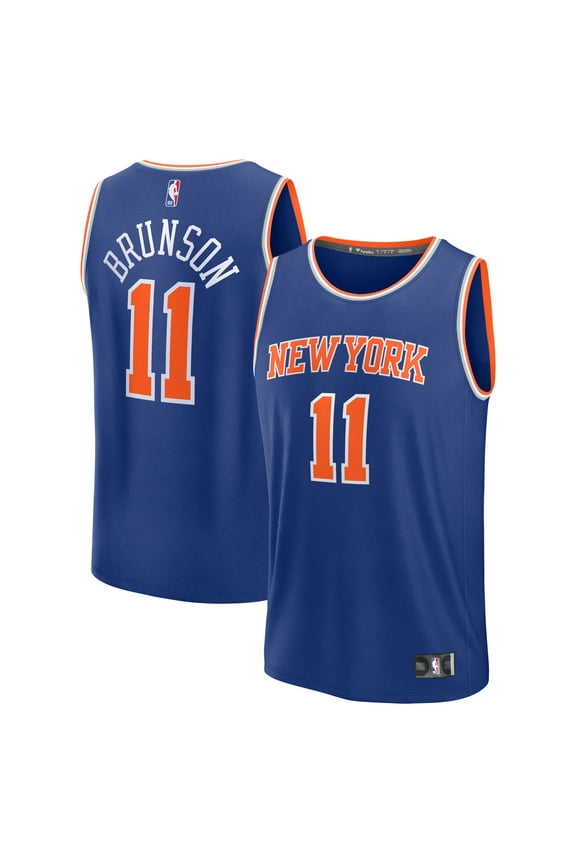 Youth Fanatics Jalen Brunson Blue New York Knicks Fast Break Replica Player Jersey - Icon Edition