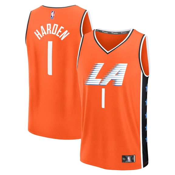 Youth Fanatics James Harden Orange LA Clippers 2025/26 City Edition Fast Break Jersey