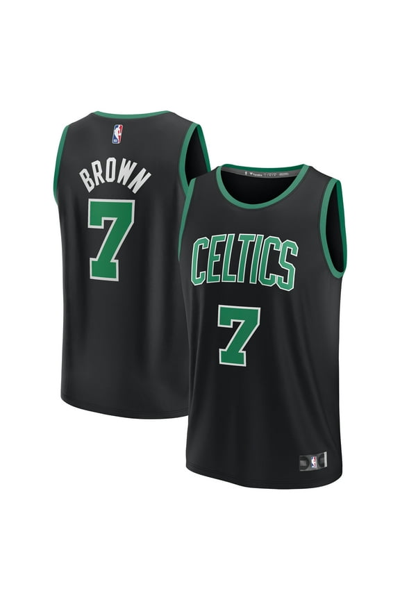 Youth Fanatics Jaylen Brown Black Boston Celtics Fast Break Replica Player Jersey - Statement Edition