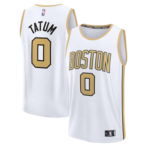 Youth Fanatics Jayson Tatum White Boston Celtics 2025/26 City Edition Fast Break Jersey