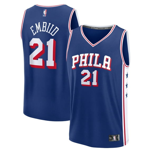 Youth Fanatics Joel Embiid Royal Philadelphia 76ers Fast Break Replica Player Jersey - Icon Edition