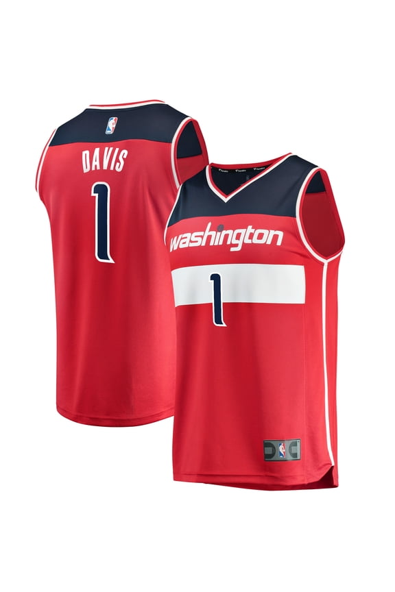 Youth Fanatics Johnny Davis Red Washington Wizards Fast Break Replica Jersey - Icon Edition