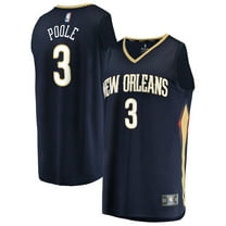 Men's Fanatics Jordan Poole Navy New Orleans Pelicans Fast Break Replica Jersey - Icon Edition