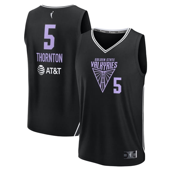 Youth Fanatics Kayla Thornton Eclipse Black Golden State Valkyries Explorer Edition Fast Break Replica Jersey