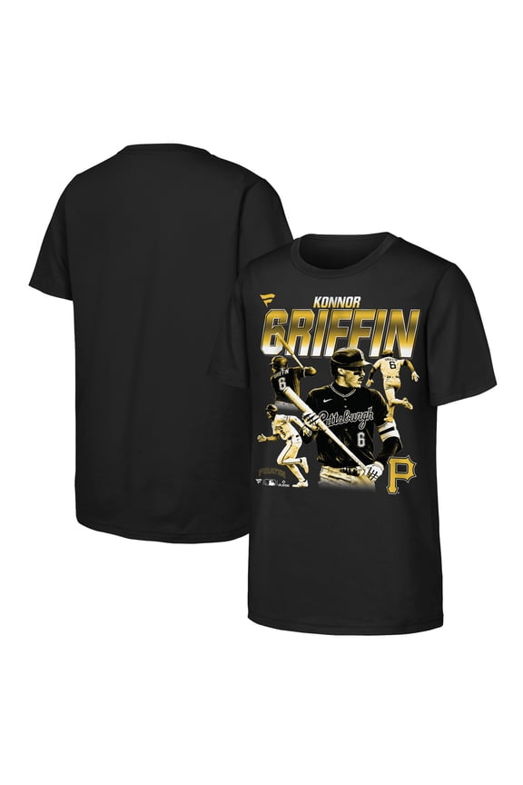 Youth Fanatics Konnor Griffin Black Pittsburgh Pirates Multi-Pic Name & Number T-Shirt