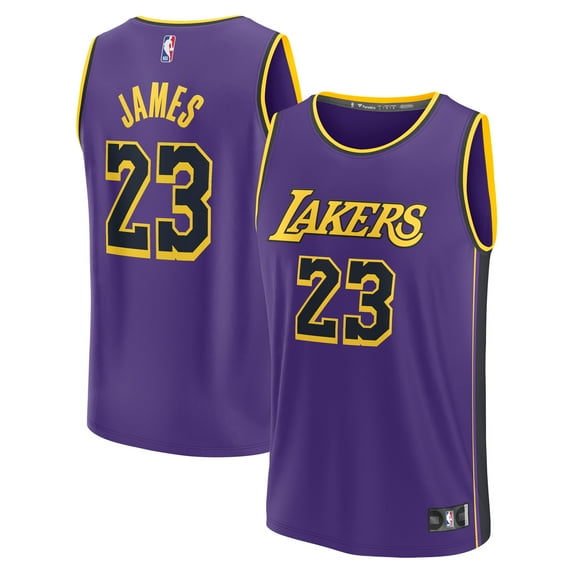Youth Fanatics LeBron James Purple Los Angeles Lakers Fast Break Replica Player Jersey - Statement Edition
