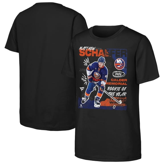 Youth Fanatics Matthew Schaefer Black New York Islanders 2026 Calder Memorial Trophy Winner T-Shirt