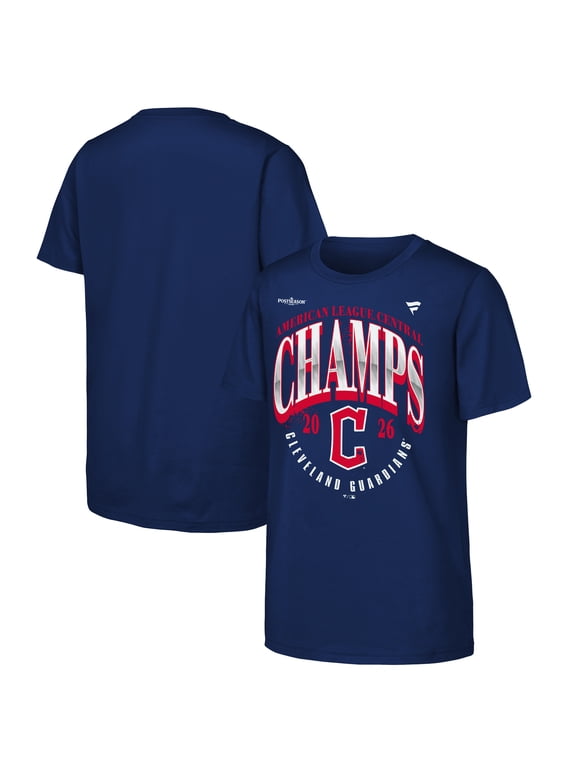 Youth Fanatics Navy Cleveland Guardians 2026 AL Central Division Champions Locker Room T-Shirt