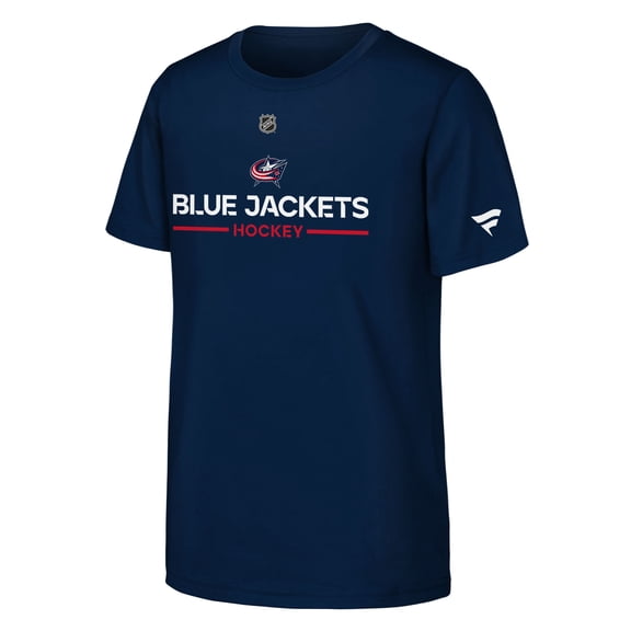 Youth Fanatics Navy Columbus Blue Jackets Authentic Pro Wordmark T-Shirt