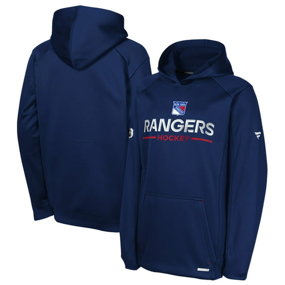 Youth Fanatics Navy New York Rangers Authentic Pro Rink Raglan Hoodie