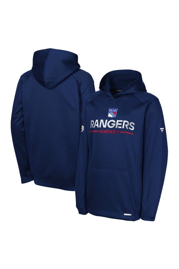 Youth Fanatics Navy New York Rangers Authentic Pro Rink Raglan Hoodie