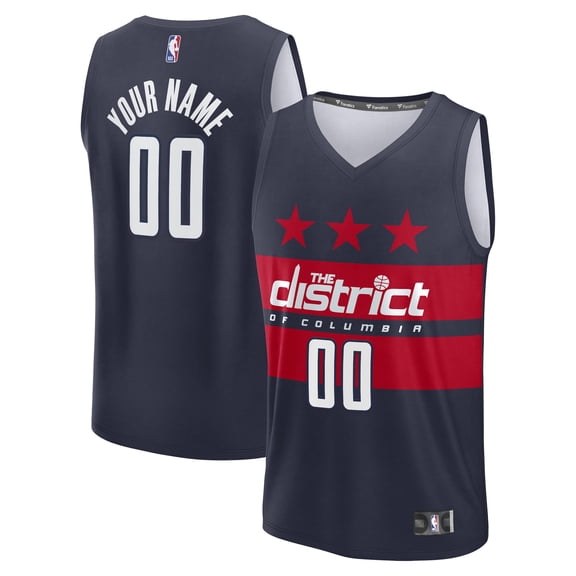 Youth Fanatics Navy Washington Wizards Fast Break Custom Replica Jersey - Statement Edition