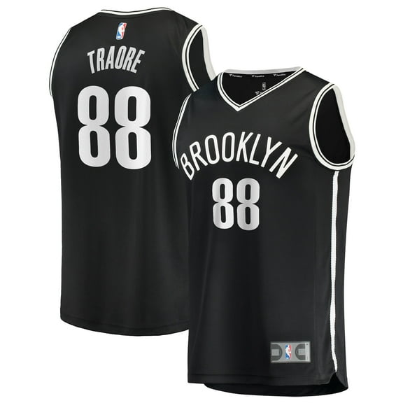 Youth Fanatics Nolan Traor- Black Brooklyn Nets Fast Break Replica Jersey - Icon Edition
