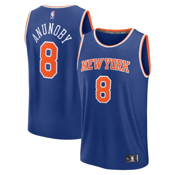 Youth Fanatics OG Anunoby Blue New York Knicks Fast Break Replica Player Jersey - Icon Edition