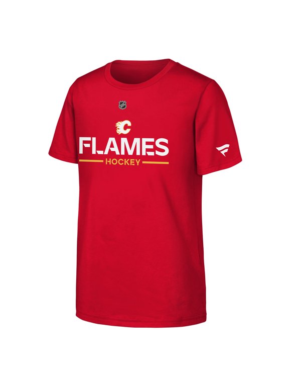 Youth Fanatics Red Calgary Flames Authentic Pro Wordmark T-Shirt
