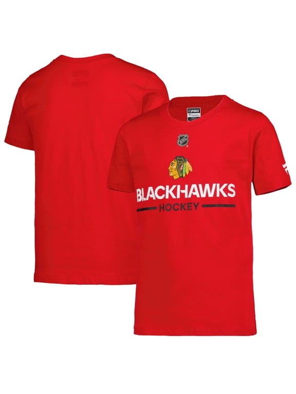 Youth Fanatics Red Chicago Blackhawks Authentic Pro Wordmark T-Shirt