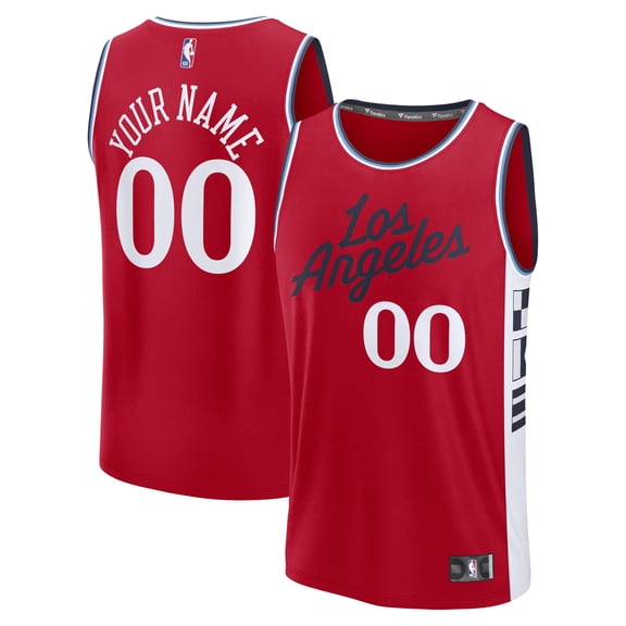 Youth Fanatics Red LA Clippers Fast Break Custom Replica Jersey - Statement Edition