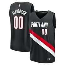 Youth Fanatics Scoot Henderson Black Portland Trail Blazers Fast Break Replica Player Jersey - Icon Edition