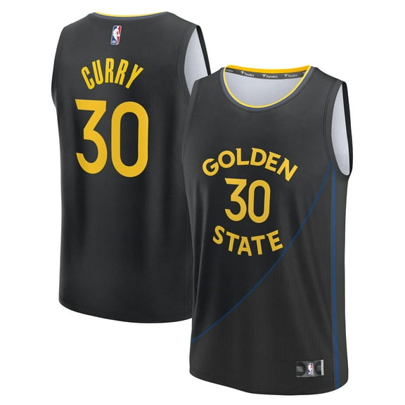 Youth Fanatics Stephen Curry Black Golden State Warriors Fast Break Replica Player Jersey - Statement Edition