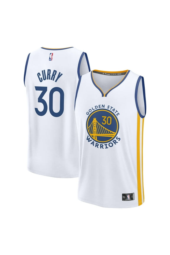 Youth Fanatics Stephen Curry White Golden State Warriors Fast Break Replica Player Jersey - Association Edition