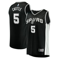 Youth Fanatics Stephon Castle Black San Antonio Spurs 2024 NBA Draft Fast Break Player Jersey - Icon Edition