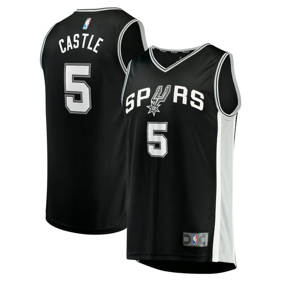 Youth Fanatics Stephon Castle Black San Antonio Spurs 2024 NBA Draft Fast Break Player Jersey - Icon Edition