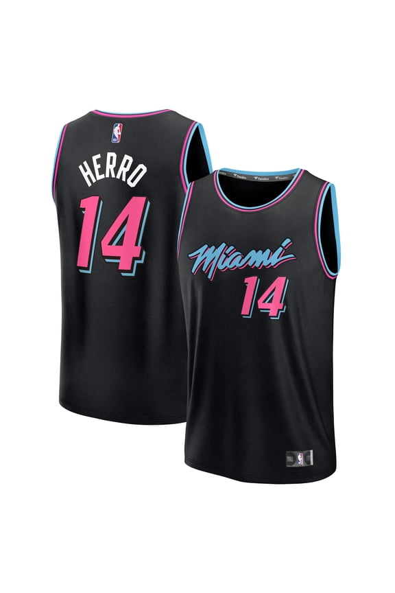 Youth Fanatics Tyler Herro Black Miami Heat 2025/26 City Edition Fast Break Jersey