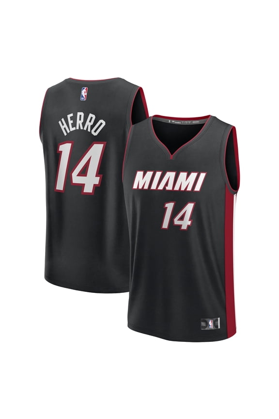 Men's Fanatics Tyler Herro Black Miami Heat Fast Break Replica Player Jersey - Icon Edition