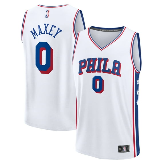 Men's Fanatics Tyrese Maxey White Philadelphia 76ers Fast Break Replica Player Jersey - Association Edition