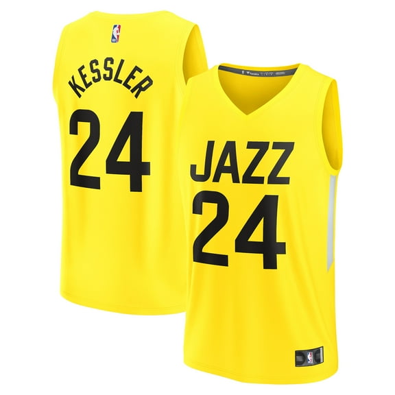 Men's Fanatics Walker Kessler Yellow Utah Jazz Fast Break Replica Player Jersey - Icon Edition