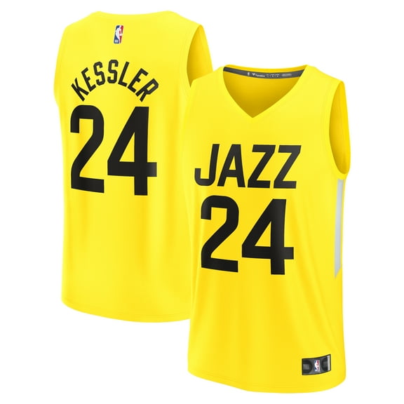 Youth Fanatics Walker Kessler Yellow Utah Jazz Fast Break Player Jersey - Icon Edition