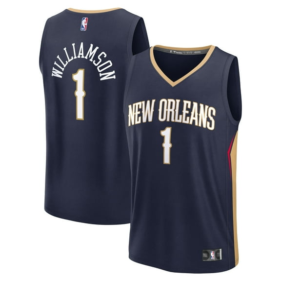 Youth Fanatics Zion Williamson Navy New Orleans Pelicans Fast Break Replica Player Jersey - Icon Edition