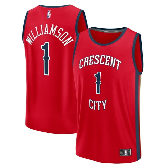 Youth Fanatics Zion Williamson Red New Orleans Pelicans Fast Break Player Jersey - Statement Edition