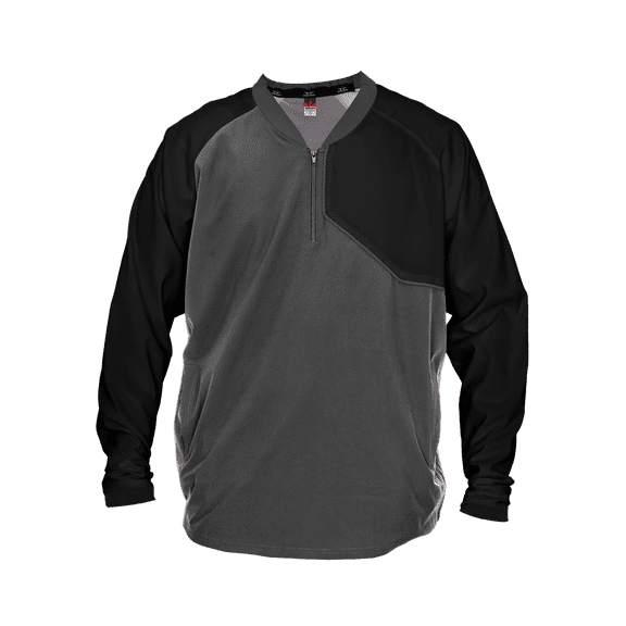 Alleson Athletic 3JLS21Y Baseball Batter Jacket - Charcoal Solid Black