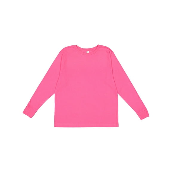 Youth Fine Jersey Long-Sleeve T-Shirt HOT PINK XS