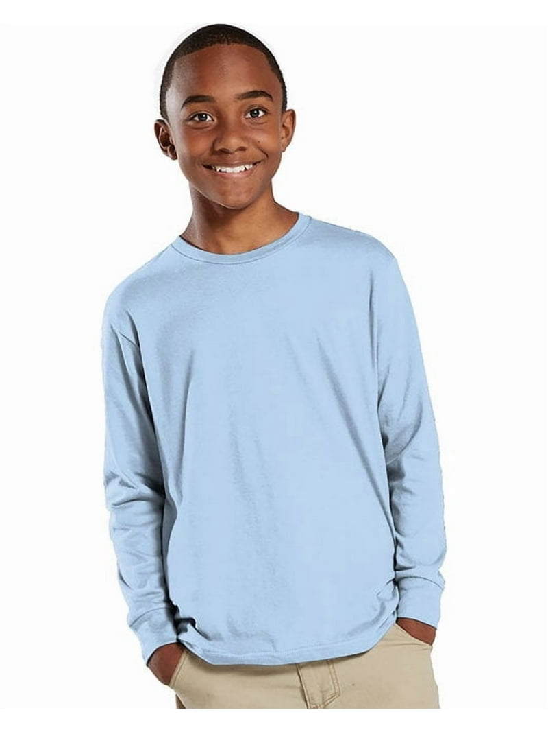 Youth Fine Jersey Long-Sleeve T-Shirt - LIGHT BLUE - XS - Walmart.com