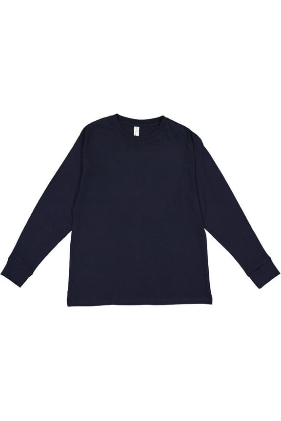 Youth Fine Jersey Long-Sleeve T-Shirt - NAVY - XS