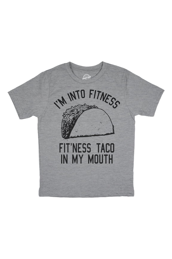 Youth Fitness Tacos T Shirt Funny Workout Mexican Food Lovers Joke Tee for Kids