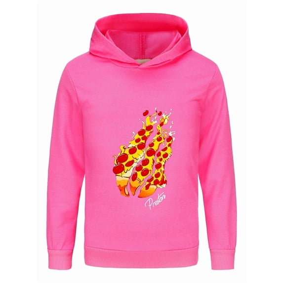 Youth Flame Graphic Kids Hoodie Sweatshirt with Fire Print Inspired by Preston Playz – Boys Girls Pullover